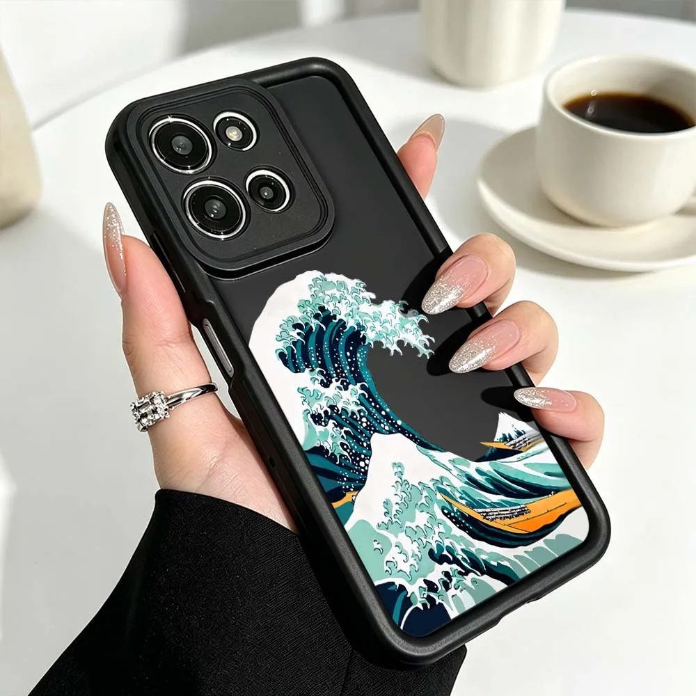 Фото Чехол для телефона с волнообразным узором для Motorola Moto G86 G85 G75 G56 G35 G24 G06 Edge 70 60 50 Fusion Eye Ladder №4