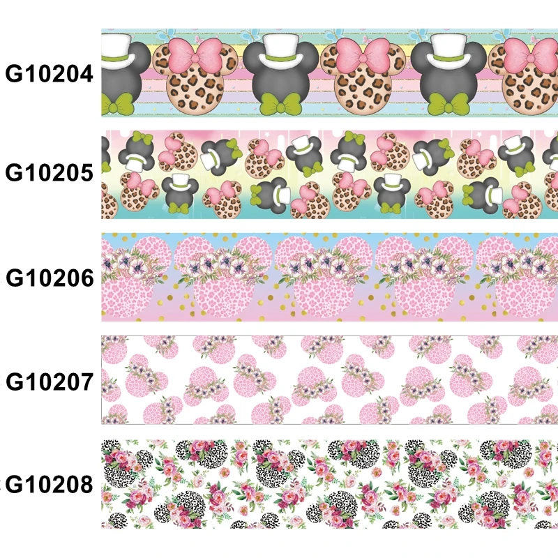 Корсажная лента с принтом Микки Мауса 38 мм 50 ярдов |