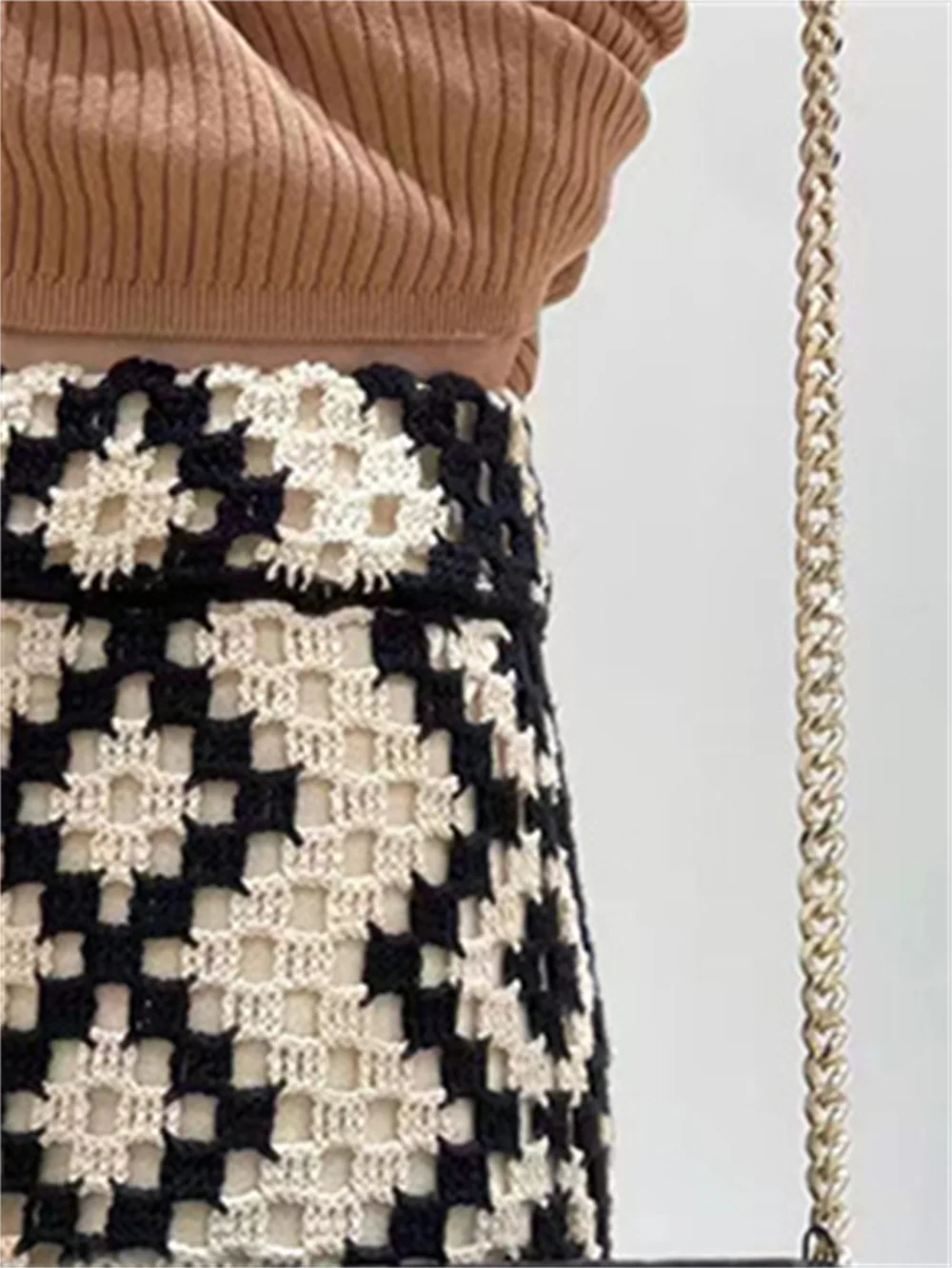 Women's Hollow out Trousers Geometric Crochet Elastic Waist Straight Female Casual Summer 2023 Long Pants