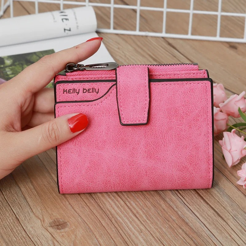 Korean Zipper Coin Wallet Minimalist Pink Purse Card Holder Vip Luxury Bag Mini Card Wallet Women Tarjetero mujer para tarjetas