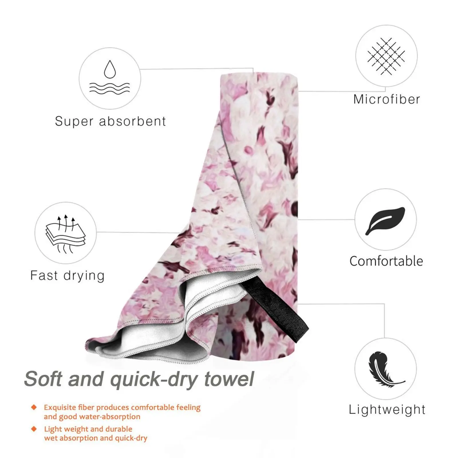 Полотенце на заказ с изображением цветущей вишни |