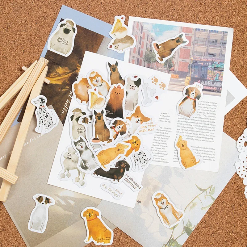 

46 pcs/set Creative Dog Daily Life Paper Stickers Scrapbooking Diy Journaling Diary Stationery Sticker Aesthetic Decor Gift