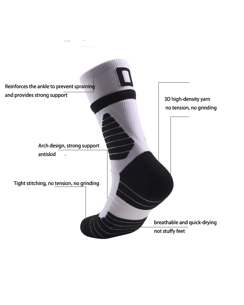 Basketball Ball Basketball Socks Number Anti-pilling Material Socks Towel Bottom Socks Stock Mens Running Soccer Sports Woman