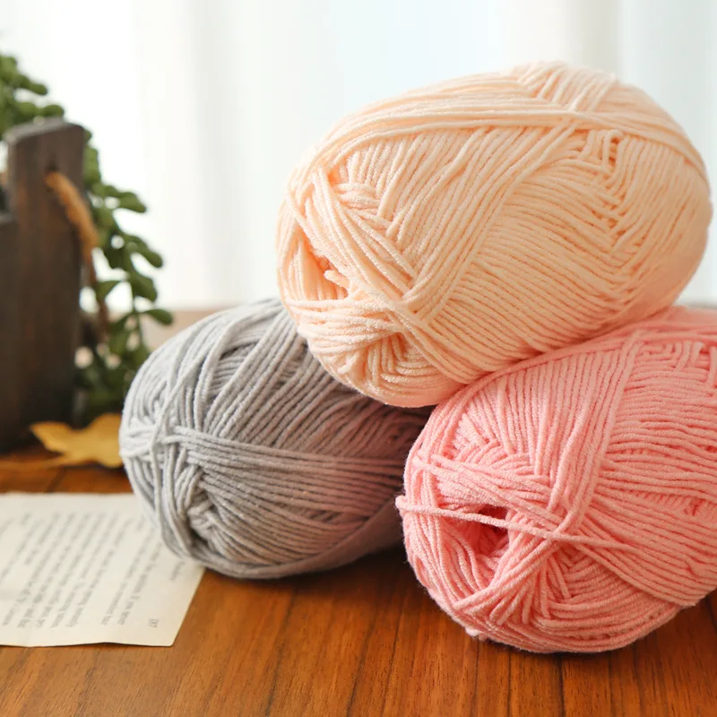 

1pc 50g Yarn Crochet Baby Silk Hand Knitted Crochet Yarn for Knitting Sweater Hat Scarf Line Amigurumi 132 Meters Soft Cotton