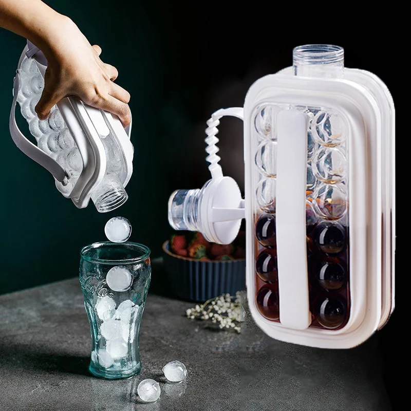 

2 In 1 Ice Ball Maker Portable Creative Ice Bottle Cubic Container Ice Cube bag Round Tray Kettle Bar Kitchen Tool Ice Ball Mold