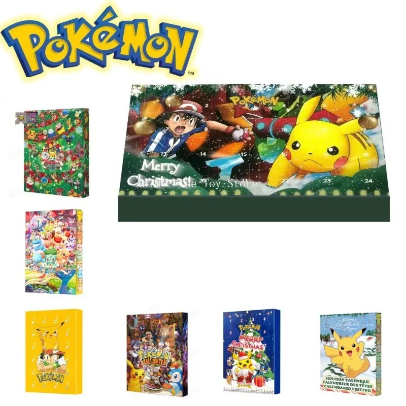 

In Stock 24Pcs Set Pokemon Figure Christmas Halloween Advent Calendar Gift Kawaii Pikachu Anime Figural Action PVC Model Kid Toy