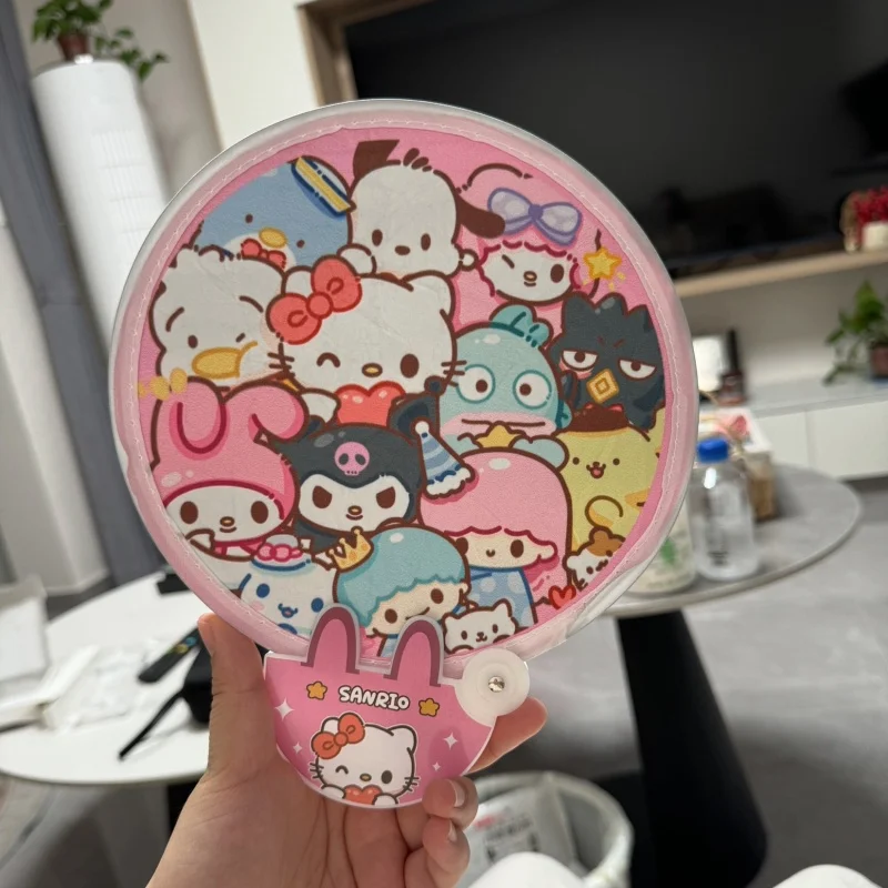 Фото Портативный складной вентилятор Kawaii Sanrio с персонажами Куроми и Май Мелоди, летний уличный вентилятор для путешествий, подарок для девочек №1