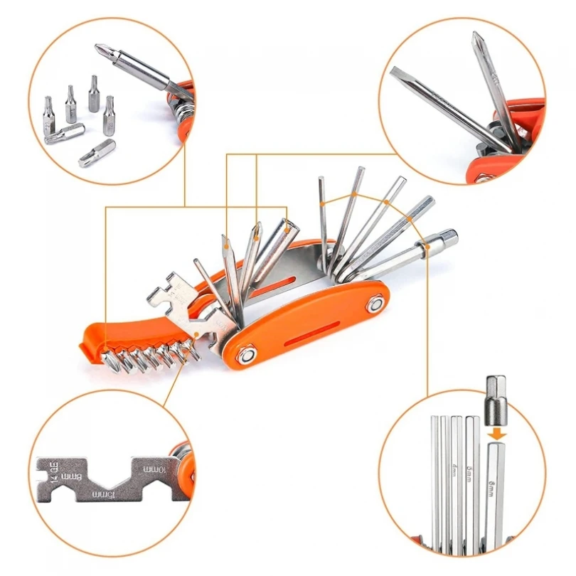 

21 In 1 Multifunction Bicycle Repair Tools Bike Repair Tools Kit for Cycling Hex Spoke Maintenance / Cycling Screwdriver