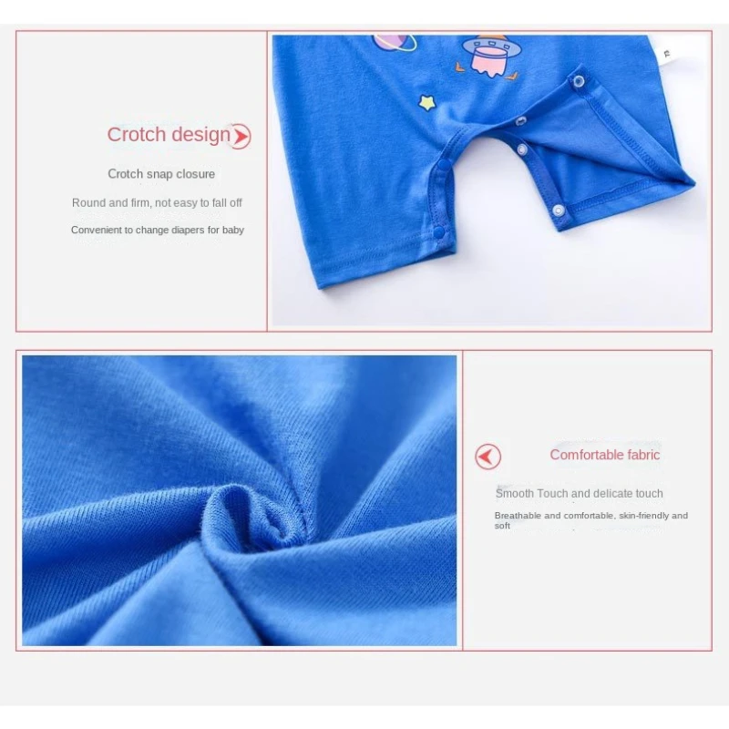 Хлопковый комбинезон для новорожденных мальчиков и девочек 0-24 месяцев