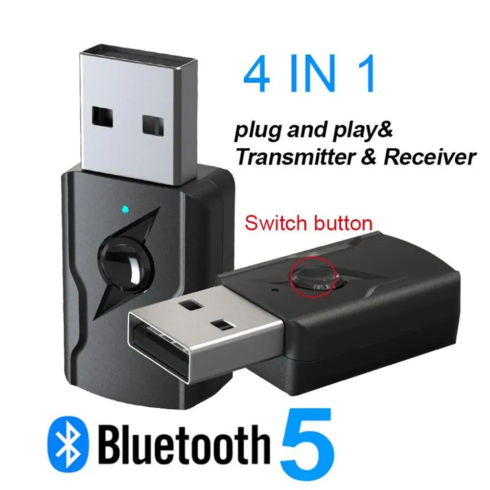 

5.0 Bluetooth-compatible Transmitter Aux Receiver Usb Dual Output Computer Audio Adapter