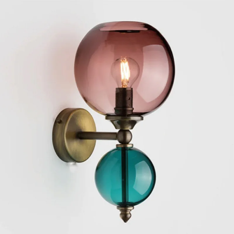 

American Minimalist Modern Living Room Bedroom Bedside Wall Lamp Creative Stained Glass Aisle Wall Lamp Decorative Lamps