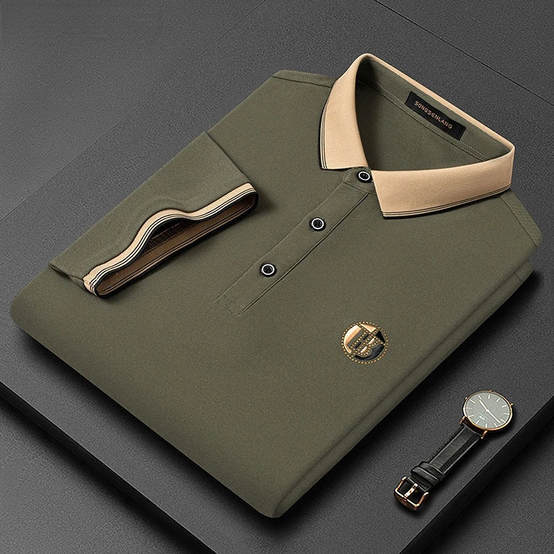 Embroidered logo polo shirt Golf clothing Men's new summer short sleeved T-shirt Casual business polo shirt top