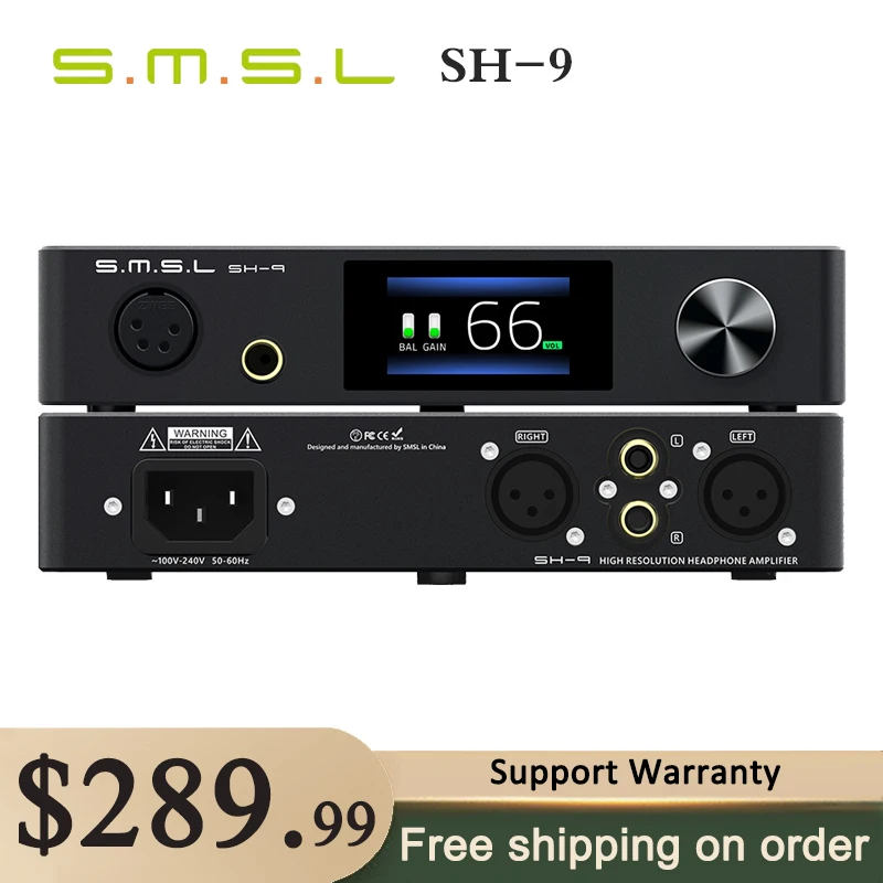 

SMSL SH-9 Headphone Amplifier THX AAA Technology RCA/XLR Input 6.35MM Balanced Headphone Amplifier SH9 AMP