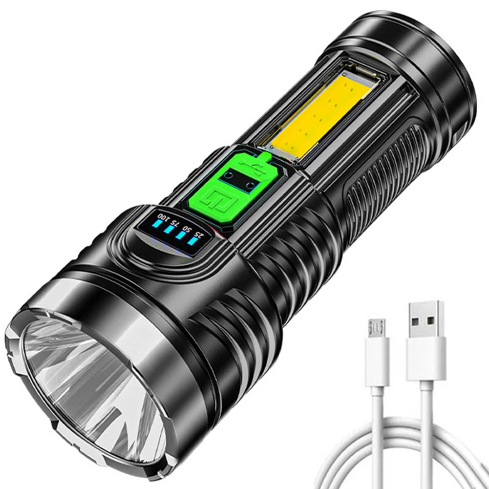 Фото Для пеших прогулок, скалолазания, аварийный фонарь для кемпинга, USB перезаряжаемый фонарик для рыбалки, IPX4, водонепроницаемый, 4 режима, 500 лм, наружное освещение №1