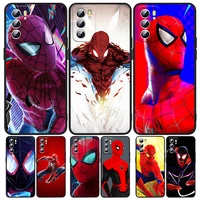cartoon character spiderman for oppo a5 a9 a12 a16 a16s a52 a53s a53 a54s a55 a72 a73 a74 a76 a94 2018 2020 4g black phone case