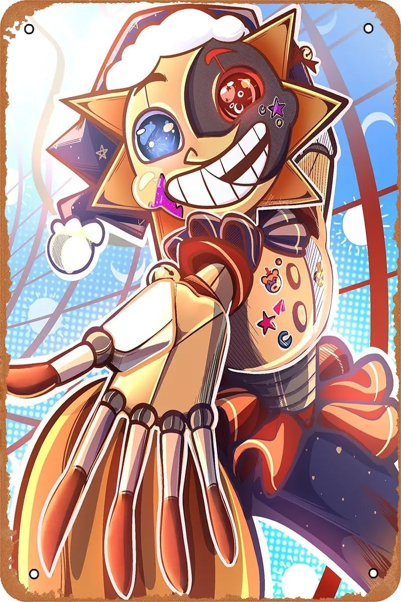 Постер Sundrop FNAF вертикальный винтажный металлический знак для кафе бара детской