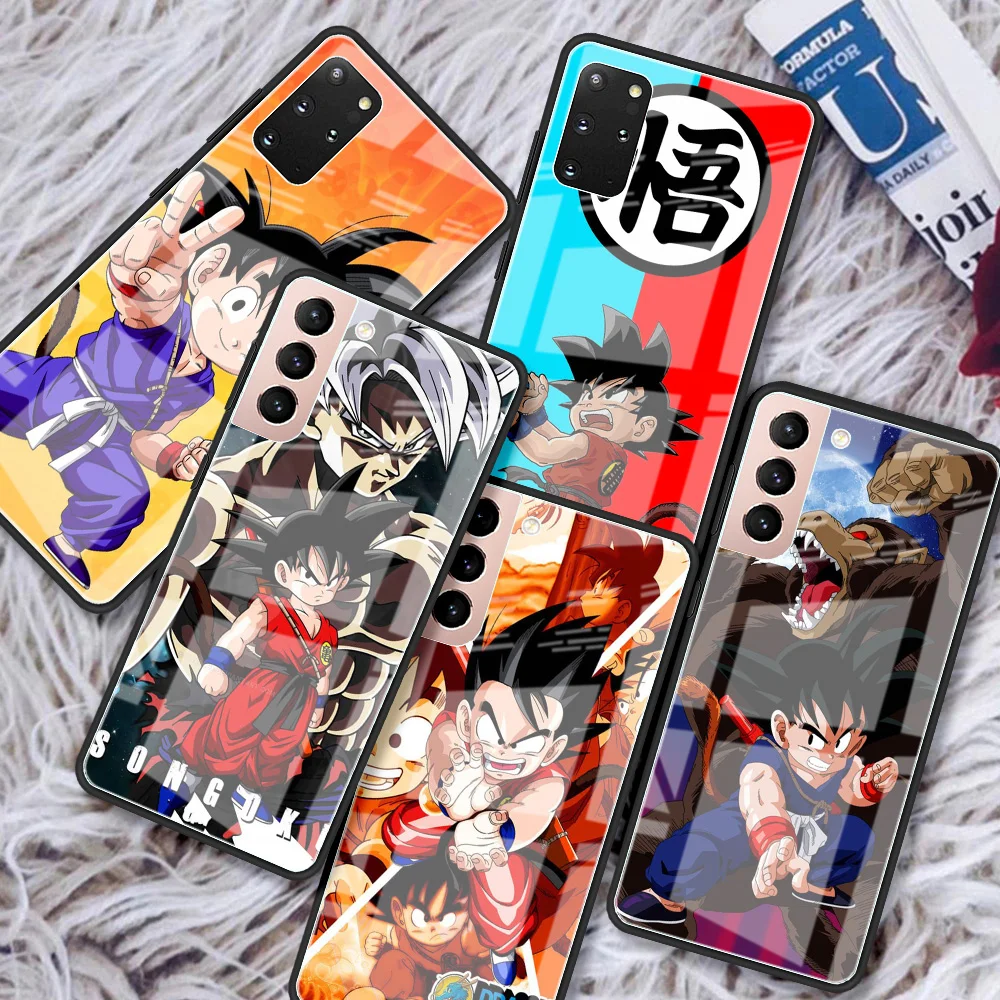 

Tempered Glass Case For Samsung Galaxy S22 Ultra S21 Plus S20 FE S10 S9 S8 S10e Note 20 10 Lite 9 Phone Cover Dragon Ball Goku