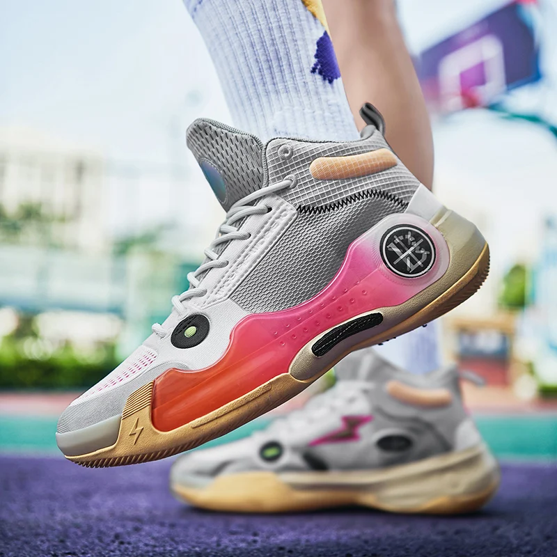 Professional brand men's shoes outdoor basketball training shoes anti-slip high-top couple breathable men's basketball shoes