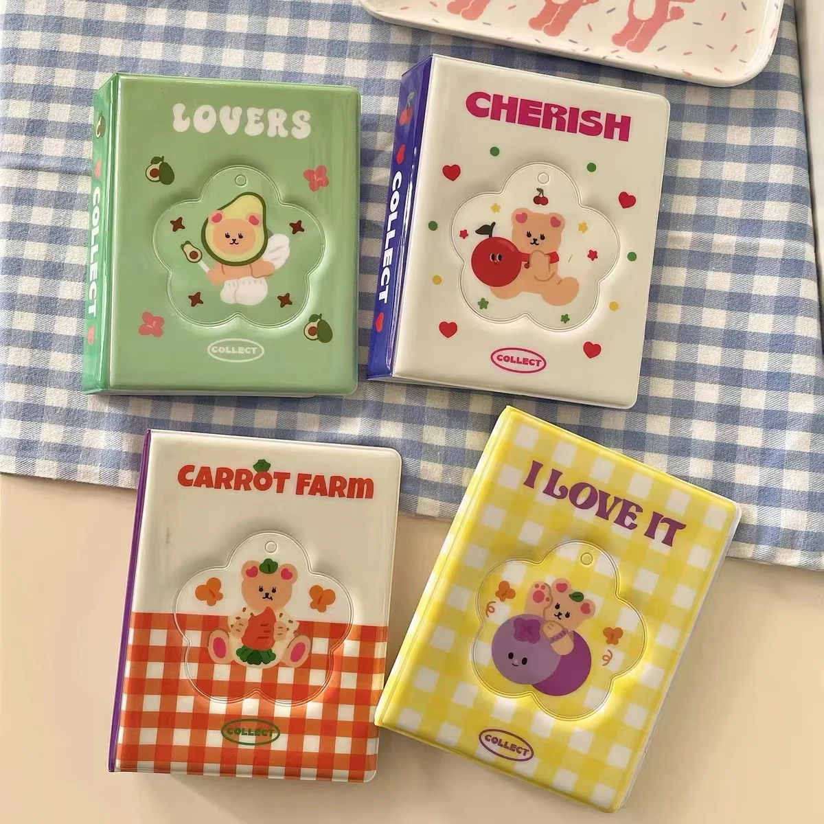 Kawaii Bear photocard holder Mini 3 inch Kpop Idol Photo Sleeves collect book Storage Book School Stationery