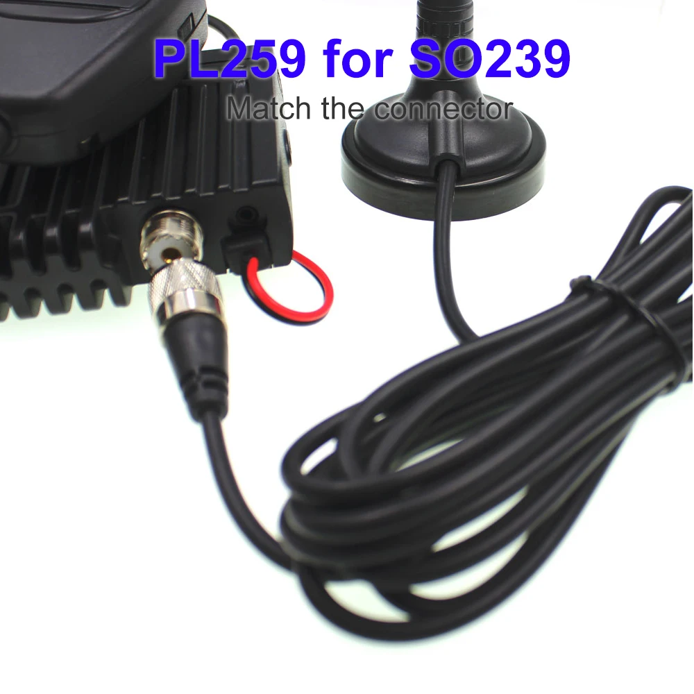 For CB-40MA/A-CB27 AR-925 MAG-1345 With 4 Meters Feeder Cable 27MHz High Gain PL259 Connector With 4M Cable Magnetic Antenna