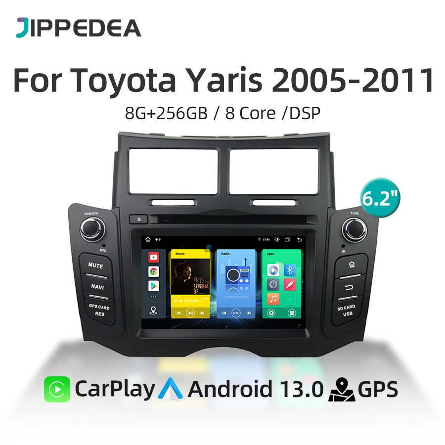 Автомобильный мультимедийный плеер CarPlay Android 13 8G 256G GPS-навигация 4G Wi-Fi Bluetooth RDS