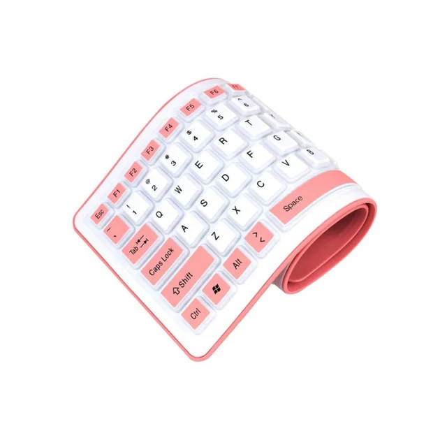 New Portable Silent Foldable Silicone Keyboard USB Wired Flexible Soft Waterproof Roll Up Silica Gel Keyboard for PC Laptop 6
