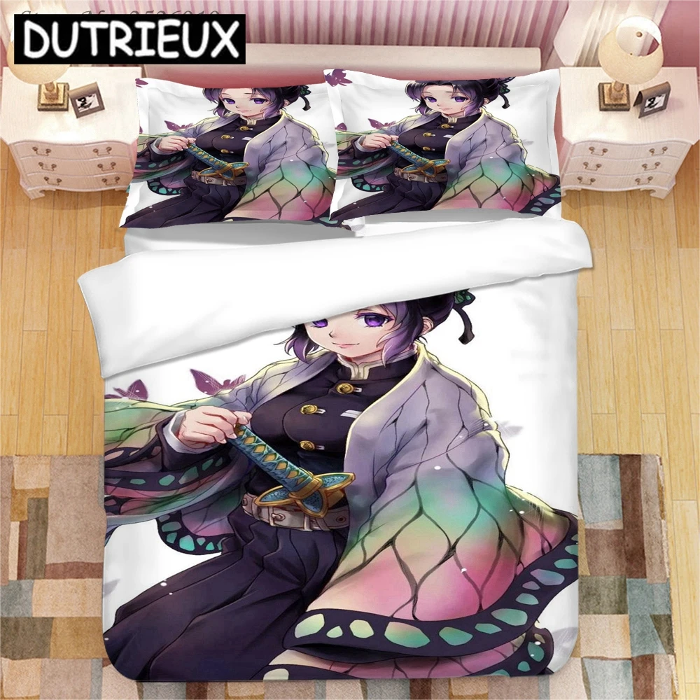 

Demon Slayer Kochou Shinobu 3D Printed Bedding Set King Duvet Cover Pillow Case Comforter Cover Bedclothes Bed Linens 03