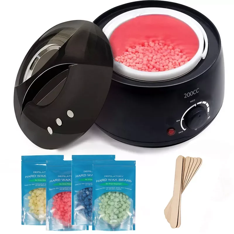 

200CC Wax Heater Warmer Hair Removal Machine For Hand Foot Body SPA Epilator Paraffin Wax Pot +Wax Beans + Wood Sticks