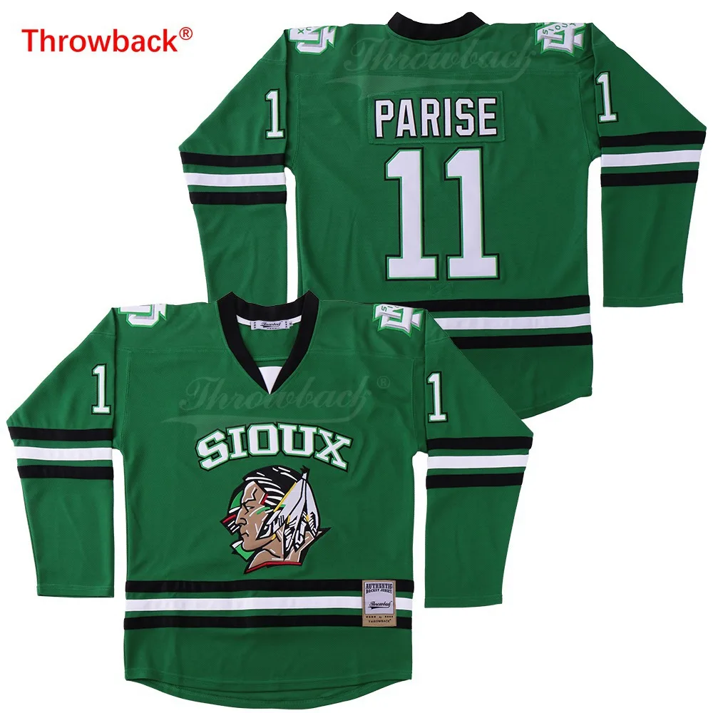 Хоккейные майки The North Dakota Fighting Sioux # 11 ПАРУЗ Джерси OSHIE для мужчин и женщин детей с