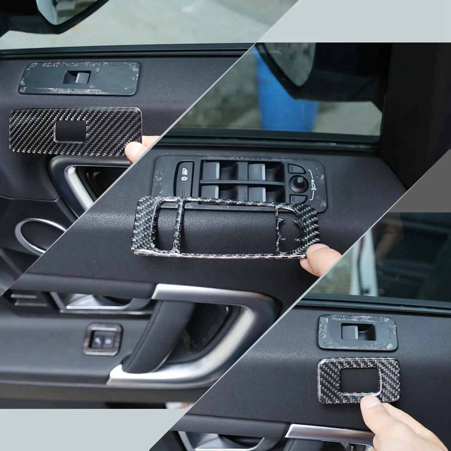 Для Land Rover Discovery Sport 2015-2019 углеродное волокно ABS дверь окно подъемник панель Крышка