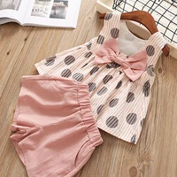 girls suit summer style two piece bow suit