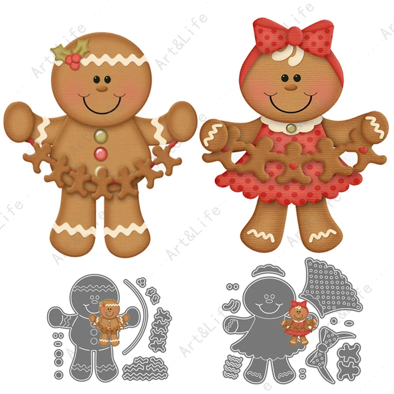 

Hot New Metal Cutting Dies Gingerbread Man Christmas Cards Stencils for Making Scrapbooking Paper Cards Crafts Embossing Cut Die