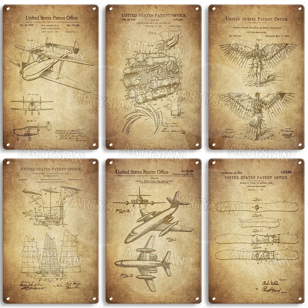 Ретро самолет патентный металлический знак Стелс металлическая табличка
