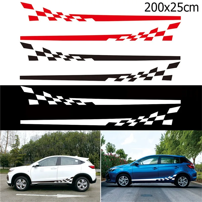 

Personality Camouflage Sticker For Auto Exterior Decor Car Product Accessories Modified Body Float Sticker Plaid Striped Sticker