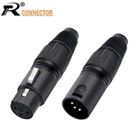 r connctor 1pc xlr malefemale 3 pin audio microphone cable connector diy solder type metal material audio signal plug