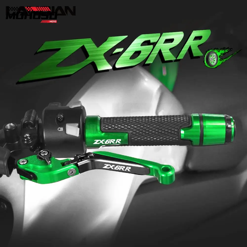 

Motorcycle Accessories Brake Clutch Levers Handlebar hand Grips Ends For Kawasaki ZX636R ZX6RR ZX 636R 05-06 ZX 6RR 2000-2006
