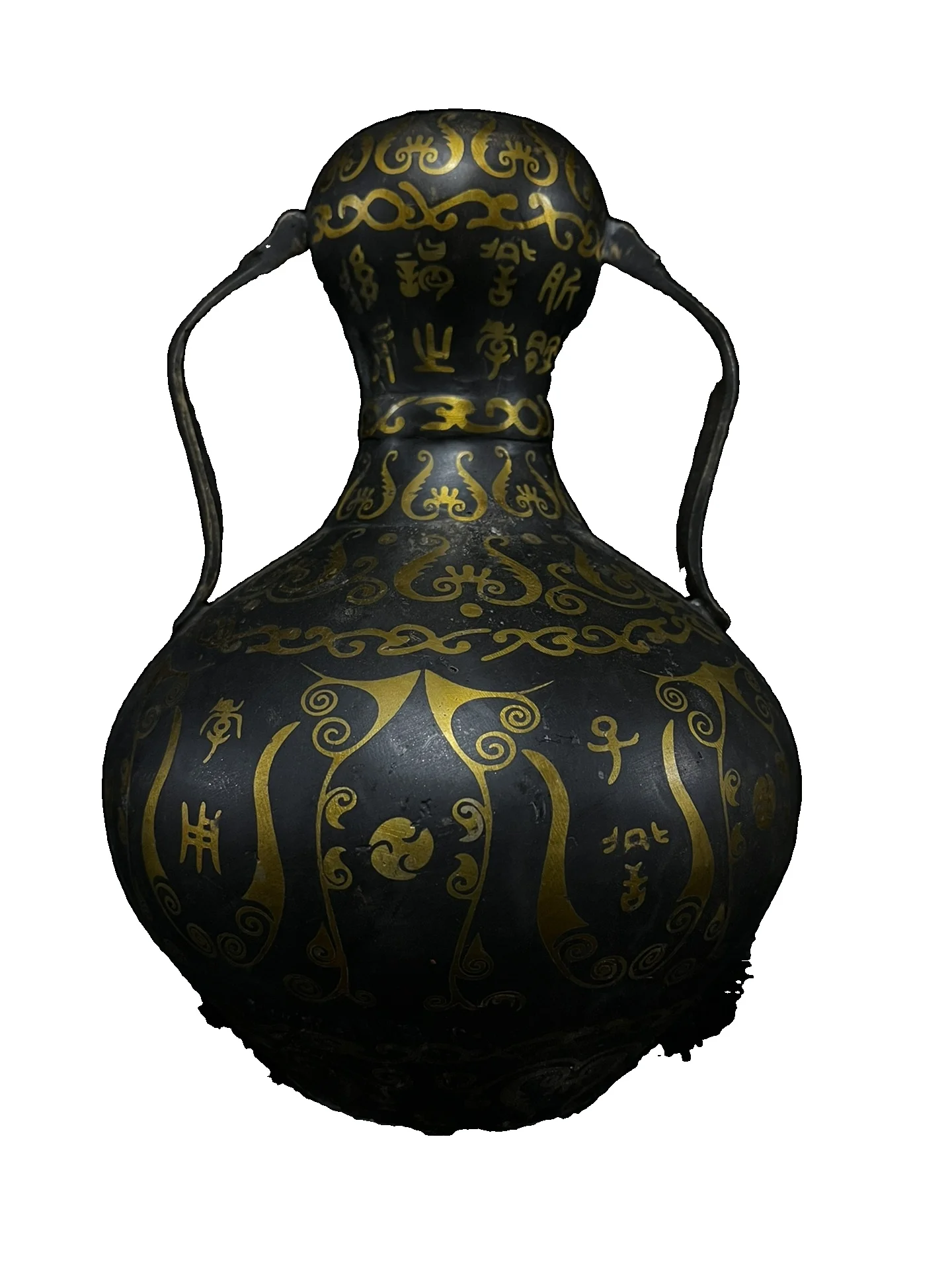 

LAOJUNLU Copper File Laojin Binaural Garlic Bottle Chinese Traditional Style Antiques Fine Art Gifts Crafts