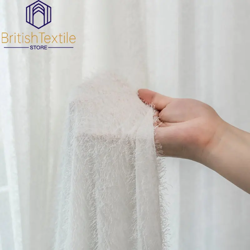 

Modern Curtains for Living Dining Room Bedroom Plush Tulle Window Gray Tulle Kitchen Sheer Curtains Customized