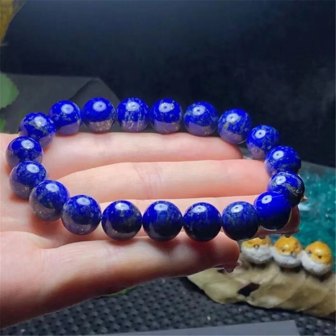 

10mm Natural Blue Lapis Lazuli Bracelet Jewelry For Woman Lady Men Wealth Luck Gift Crystal Beads Stone Gemstone Strands AAAAA