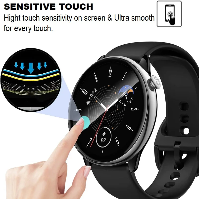 Защитная 3d-пленка с закругленными краями для смарт-часов Amazfit GTR Mini мягкая