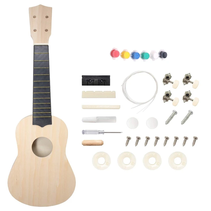 

DIY Ukulele Kit 21 Inch Hawaii Ukulele Kit Ukulele Design With Installation Tools For Kids Friends Family Amateur