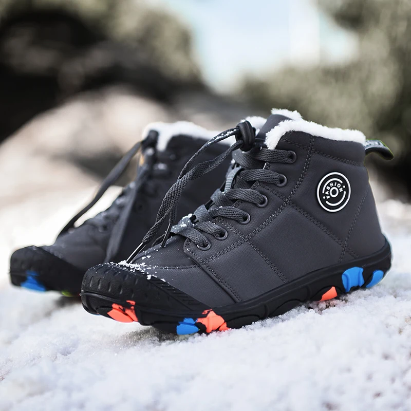 SENAGE Winter Children's Cotton Boots Girls Snow Boots Non-slip Boots Flats Sneakers Trendy Kids Hiking Shoes Size 30-39