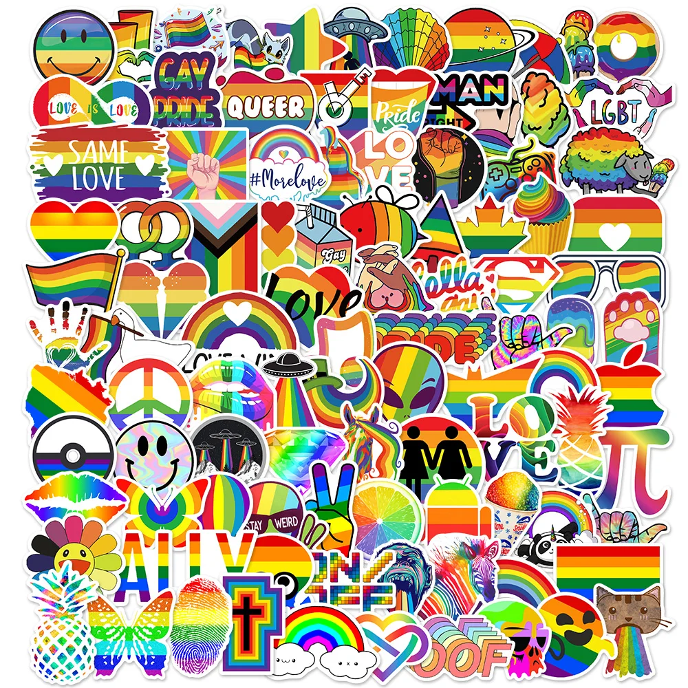 

10/50/100Pcs Rainbow Sexy Stickers for Gay LGBT Flag Gay Pride Decorate Laptop Car Phone Luggage Waterproof Toys Gift Decals