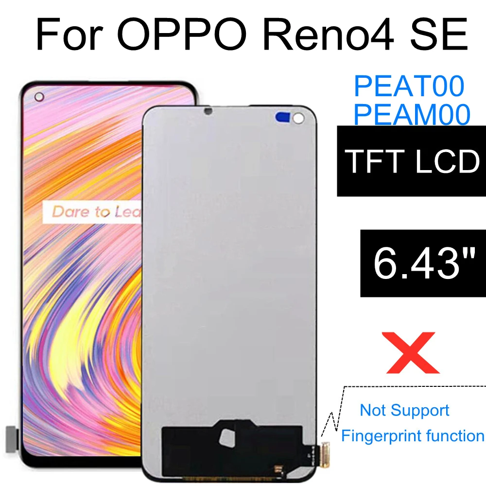 

6.43" TFT LCD For OPPO Reno4 SE Reno 4 SE PEAT00 PEAM00 LCD Display Touch Screen Digitizer Assembly Replacement