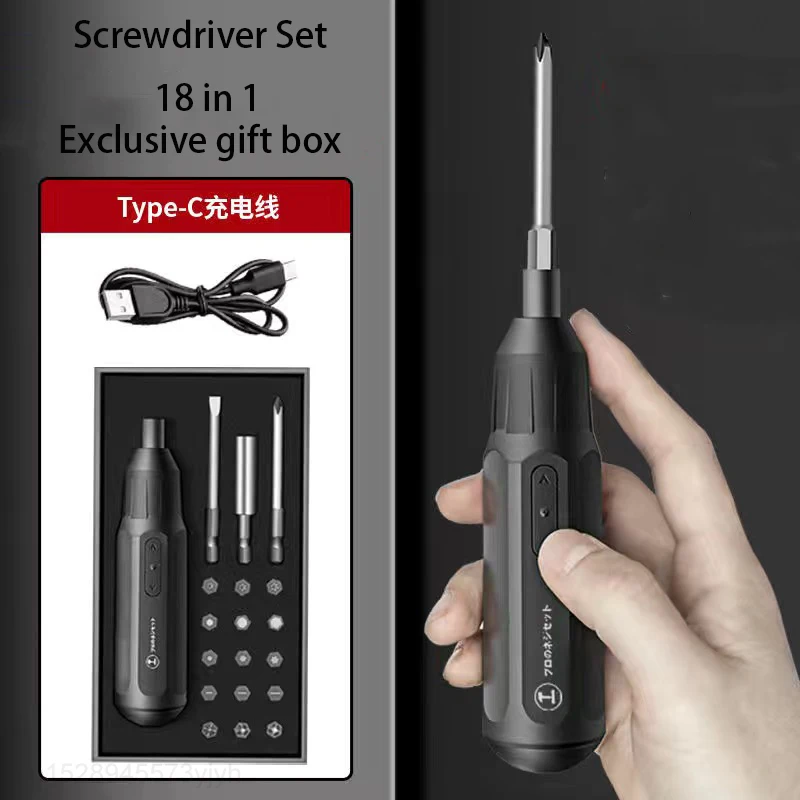 

Отвертка электрическая Xiaomi 1 + 18, набор инструментов для точного ремонта оборудования, бытовой многофункциональный механический винт, ручно...