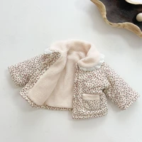 fashion baby girl winter clothes jacket thick lamb lace collar infant toddler child warm floral coat baby outwear cotton 0 3y