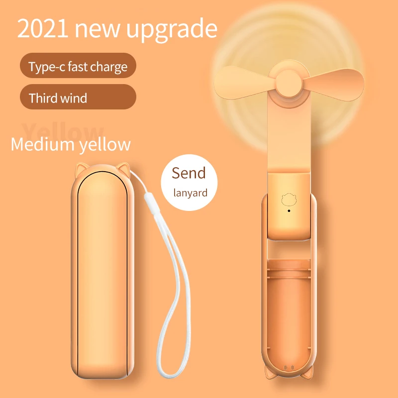 

Mini USB Rechargeable Fan Handheld Desktop Foldable Indoor Outdoor Travel Office Home Fan Power Bank Student Cooler