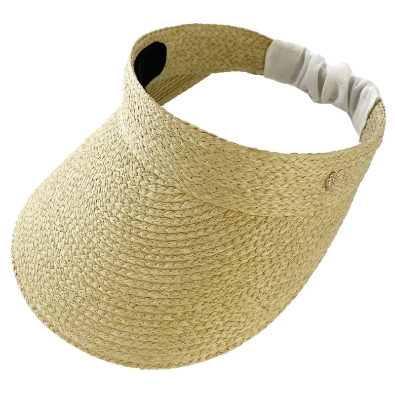 

Straw Hat Open Top Lightweight Grass Paper Braided Hat Wide Brim Hat Summer Accessory Beach Hat for Girls NEW