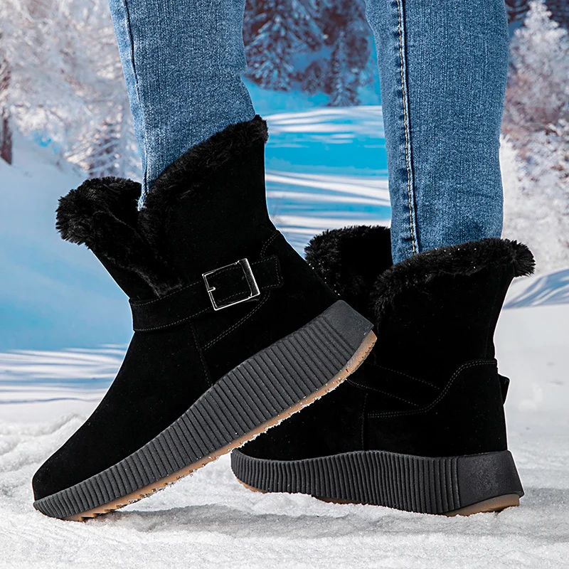 Женские модные зимние ботинки плюс бархатные женские удобные амортизирующие