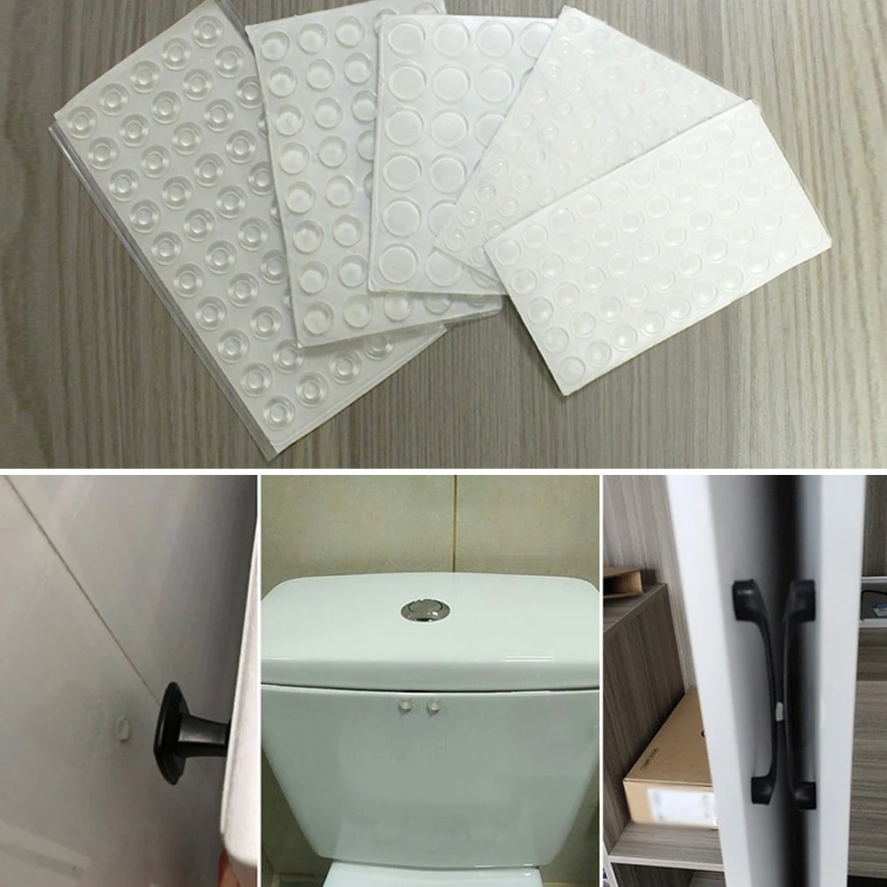 30-80 Grain Silicon Door Stops Pad Transparent Rubber Kitchen Cabinet Catches Self-Adhesive Damper Buffer Furniture Hardware